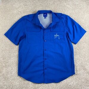 Guy Harvey Mens Blue Short Sleeve Fishing Shirt GHV55050 Performance Ripstop